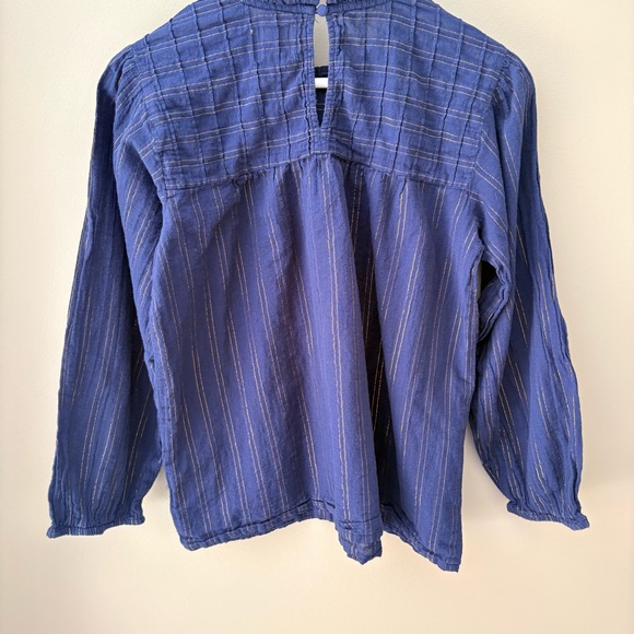 Maeve by Anthropology Reston Victorian Top Blue/Gold Sz Small - Picture 10 of 10